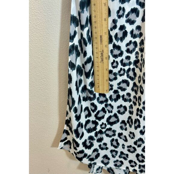 Victoria’s Secret Blue Black Leopard Print Midi Lingerie Lace V-Neck Slip Dress - Picture 8 of 10